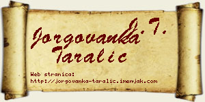 Jorgovanka Taralić vizit kartica